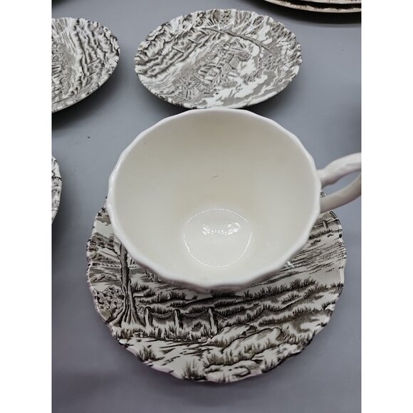 Vintage Royal Mail Staffordshire Ironstone Tea Cup & Saucer Set Of 4 England - Picture 10 of 11